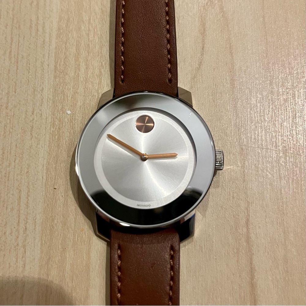 Movado BOLD leather watch